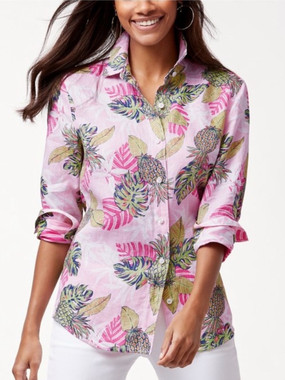 Tommy Bahama Pineapple Parc linen shirt sz Large